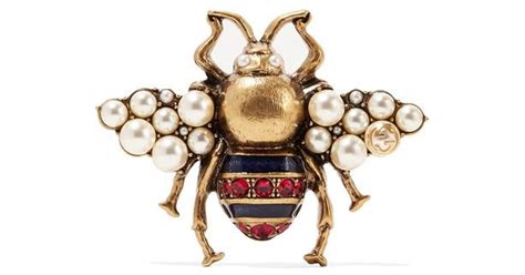 bague abeille avec cristaux et perles 